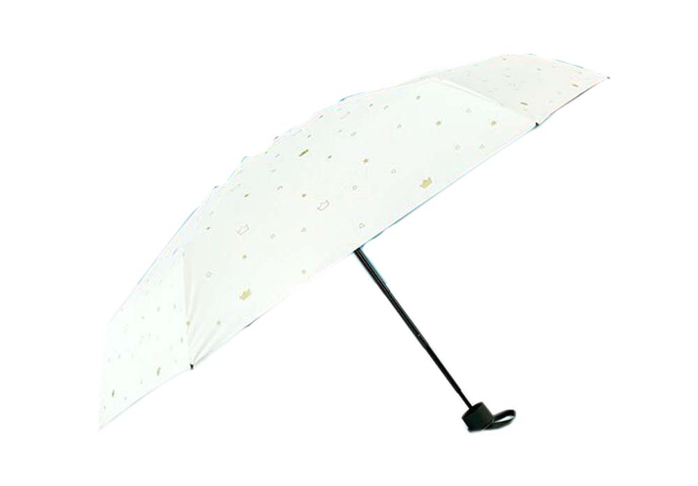 Panda Superstore Sunscreen Sun And Rain Umbrella Anti-UV Umbrella Folding Umbrella, White Crown