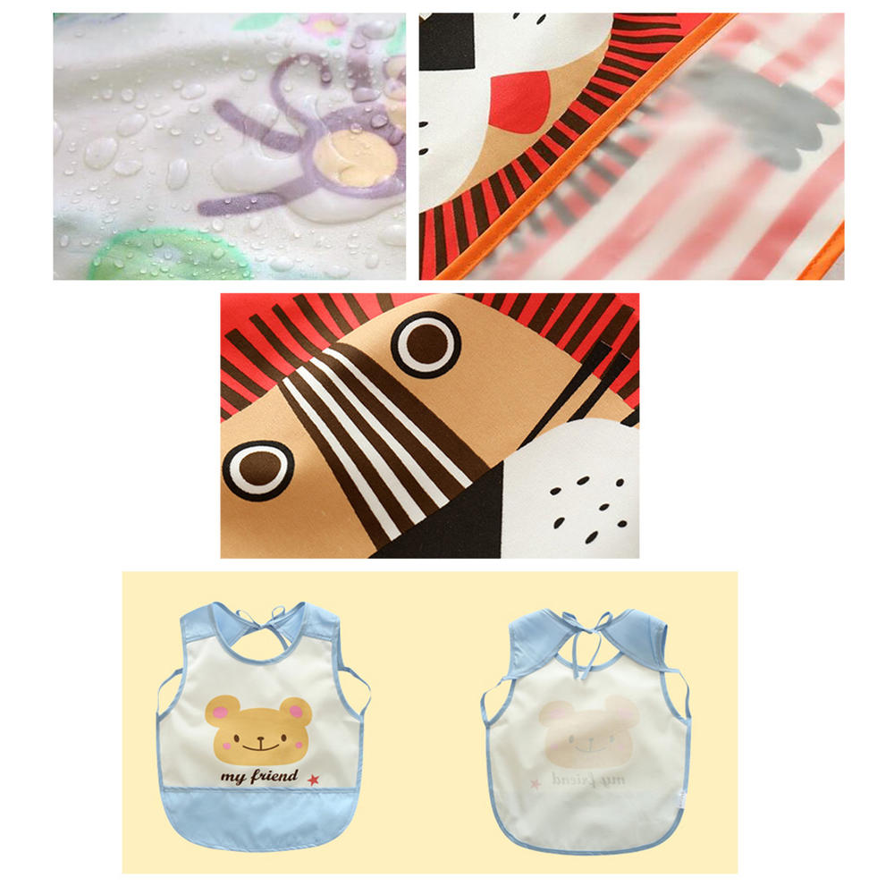 WuKong Paradise Waterproof Toddler Bib, Feeding Baby Apron, Soft Sleeveless Feeding/Cooking/Baking Bib Navy #3