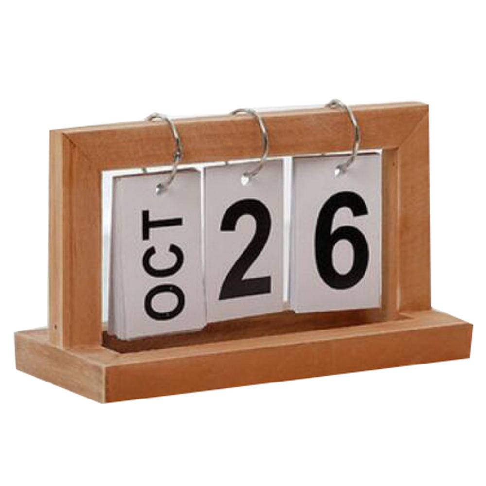 George Jimmy Wooden Permanent Calendar Creative Calendar Decoration For Home / Office -A2