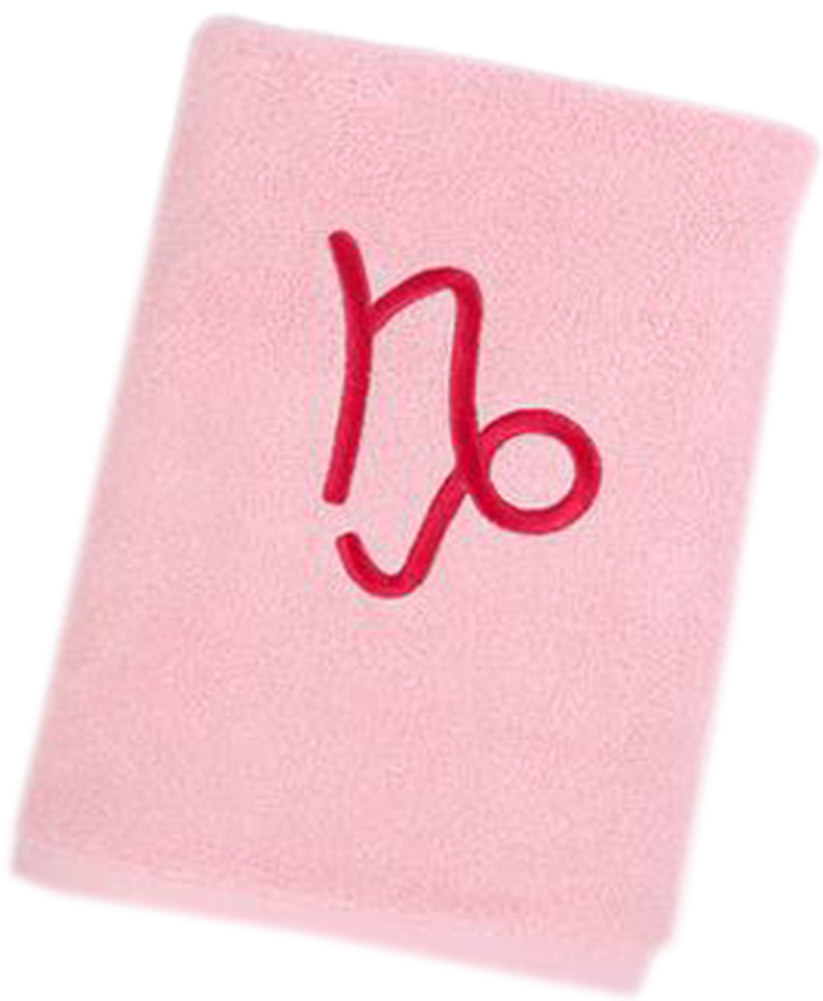 WuKong Paradise Thicker Cotton Absorbent Bath Towel Personalized Twelve Constellation Bath Towel, Capricorn, Pink