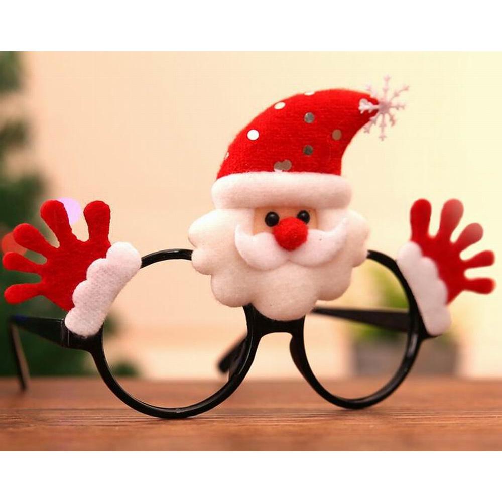 Blancho Bedding Set of 4 Christmas Glasses Frames Eyeglasses Frames Xmas Accessory, Santa