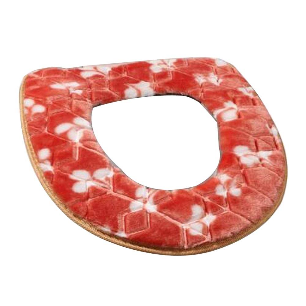 Blancho Bedding [Red-1] 2 Pcs Soft Velvet Toilet Seat Cover Mat Closestool Seat Cover