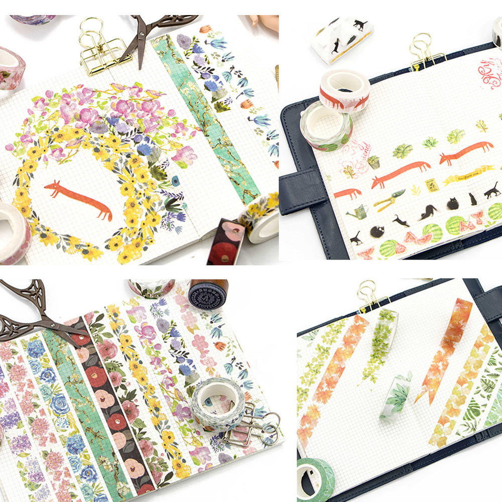 East Majik Creative Flower Pattern Washi Masking Tape, Perfect Birthday Gift 6 Rolls