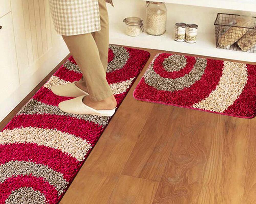 Blancho Bedding F 2 Pcs Absorbent Non Slip Kitchen Rugs 2 Pcs Absorbent Non Slip Kitchen Rugs