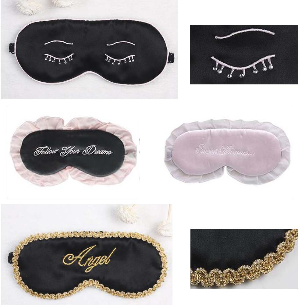 East Majik Cute Design Soft Silk Sleep Eye Mask Cover Black
