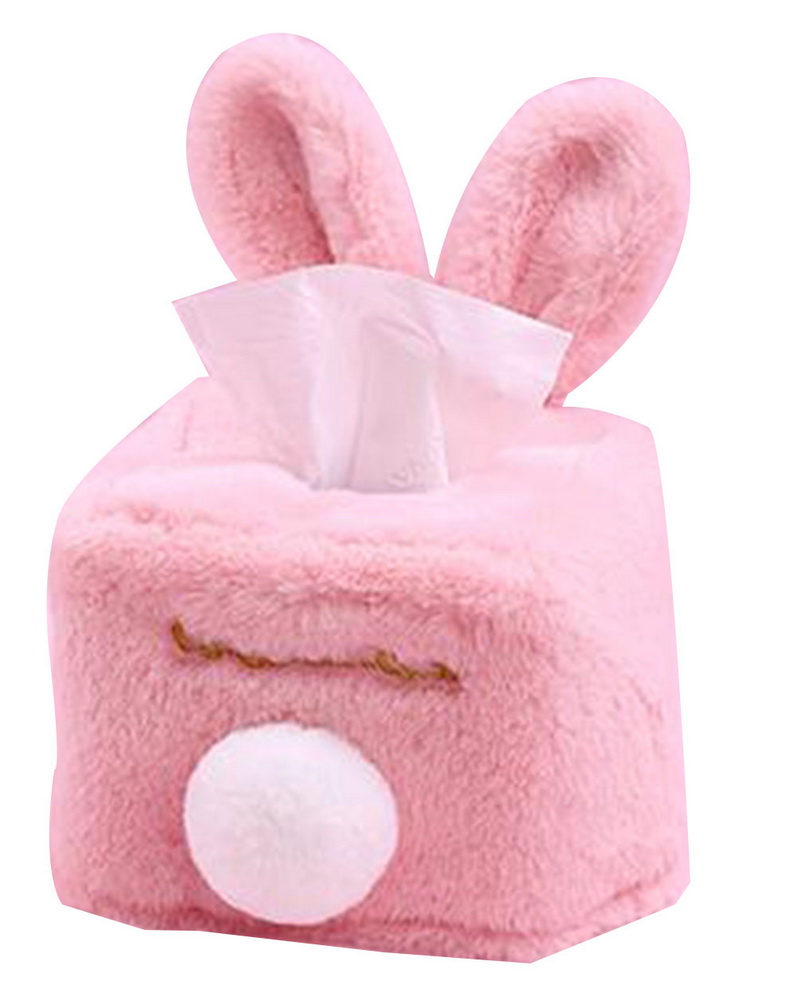 Blancho Bedding Cute Rabbit Ears Plush Fabric Tissue Cover Bedroom Tissue Box [Square]