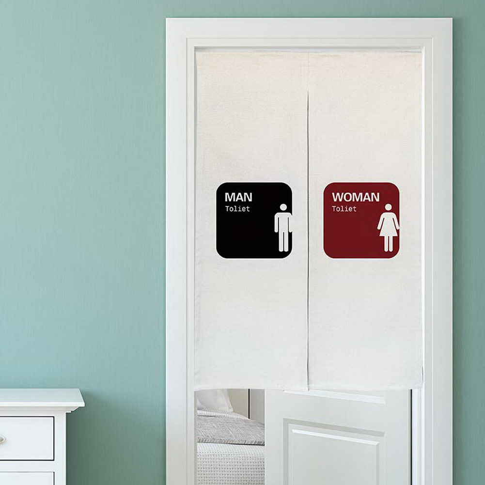 Gentle Meow Bathroom Door Curtains Linen Restroom Gentle Meow Bathroom Door Curtains Linen Restroom Toilet Man Woman 16