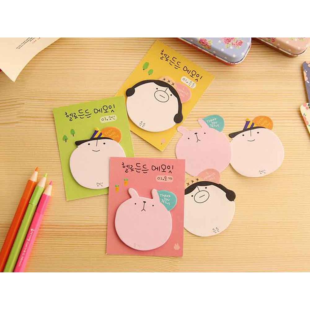 Blancho Bedding Set of 20 Cartoon Sticky Notes Cute Memo Pad for Office School [C]