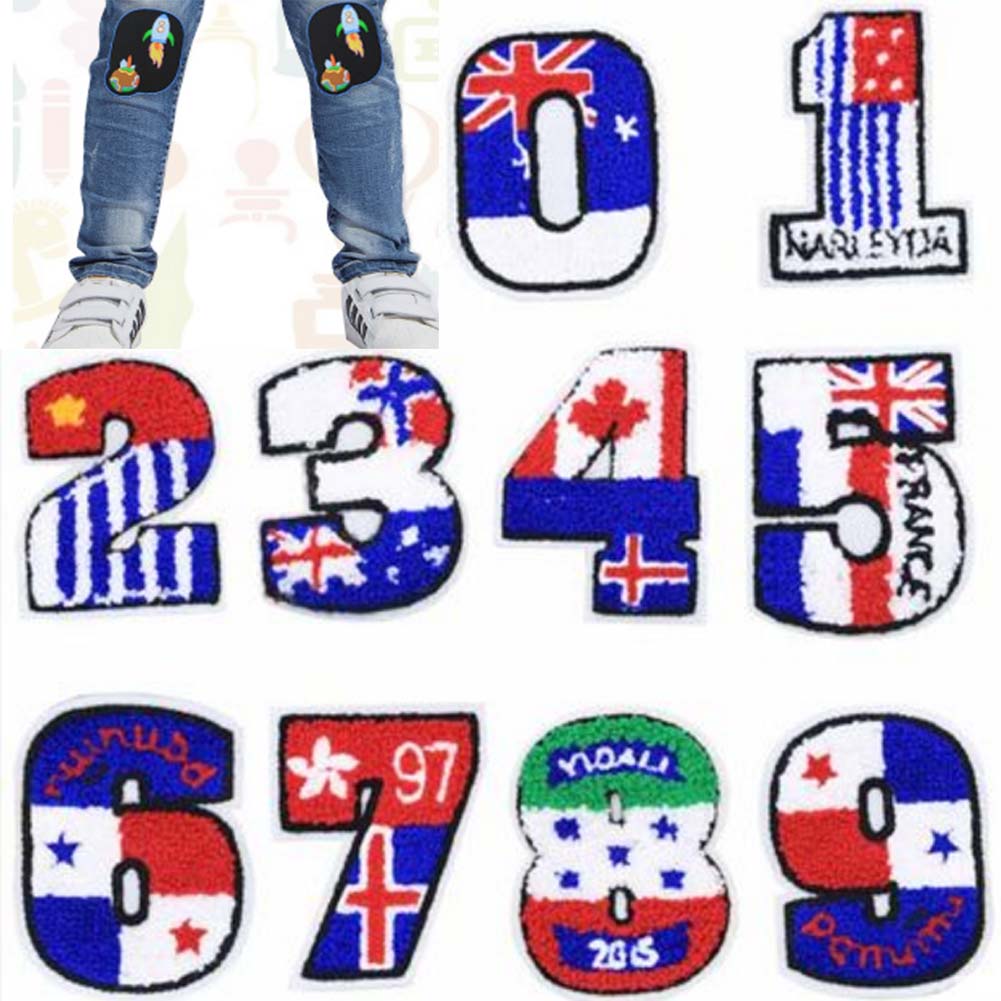 East Majik Jeans Patches Sewing Repair Patches Numerical Pattern Patches Cloth Patches