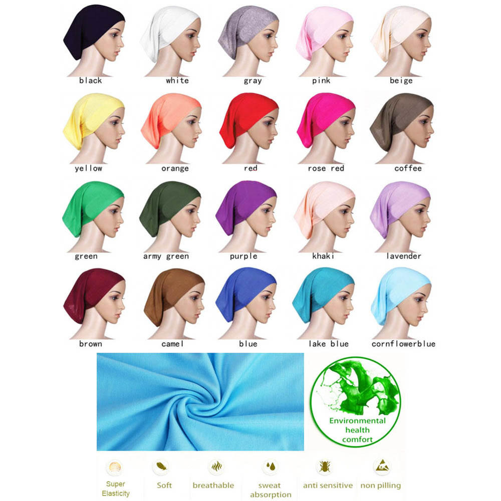 George Jimmy Women Full Cover Hair Cap Headwrap Head Scarf Bottoming Turban Headwear-B09