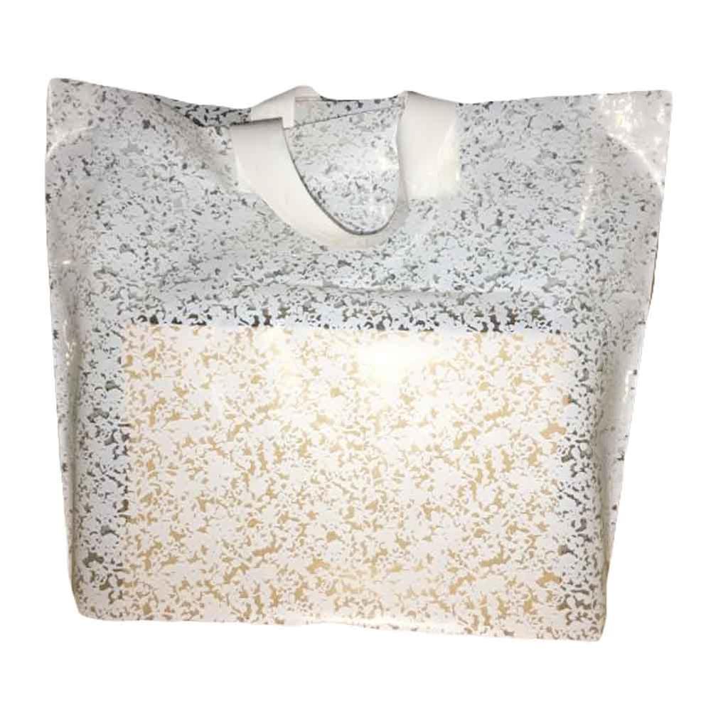 Panda Superstore White Lace - 50 Pieces Plastic Gift Bags Boutique Bags Merchandise Shopping Bags