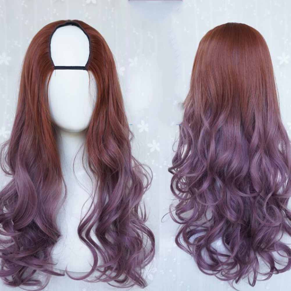 Panda Superstore Light Brown Purple Ash 65 Cm U Shape 2 Tone Long