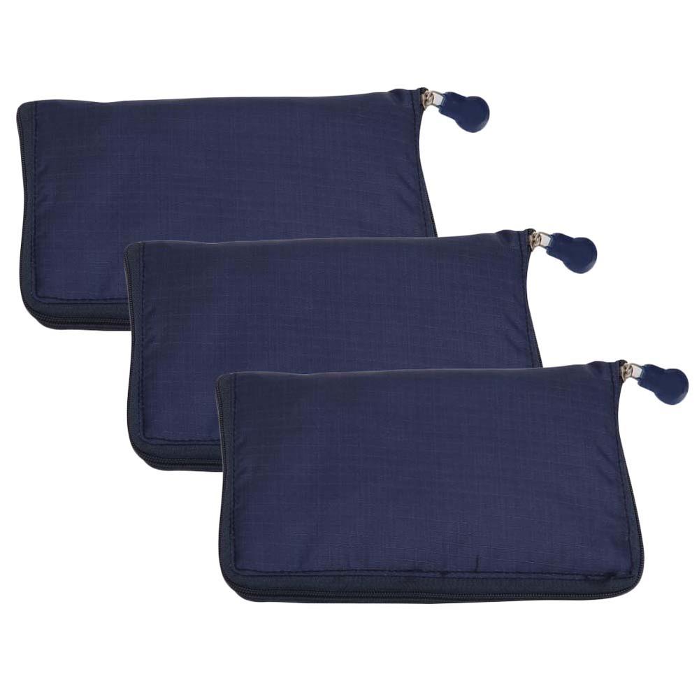Panda Superstore Dark Blue - 3 Pieces Reusable Grocery Bags Portable Boutique Shopping Bags Super