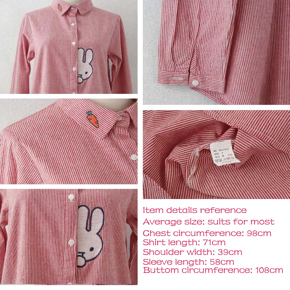 East Majik Unique Embroidery Shirt For Women Cute Rabbit