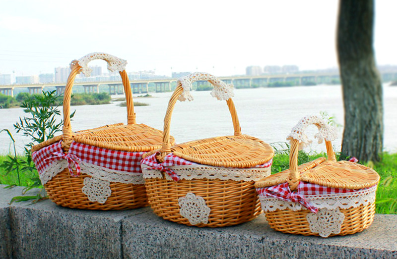 Gentle Meow Hand Woven Picnic Basket Little Red Riding Hood Basket Easter Basket Large Gentle Meow Hand Woven Picnic Basket Little Red Riding Hood Basket Easter Basket Large