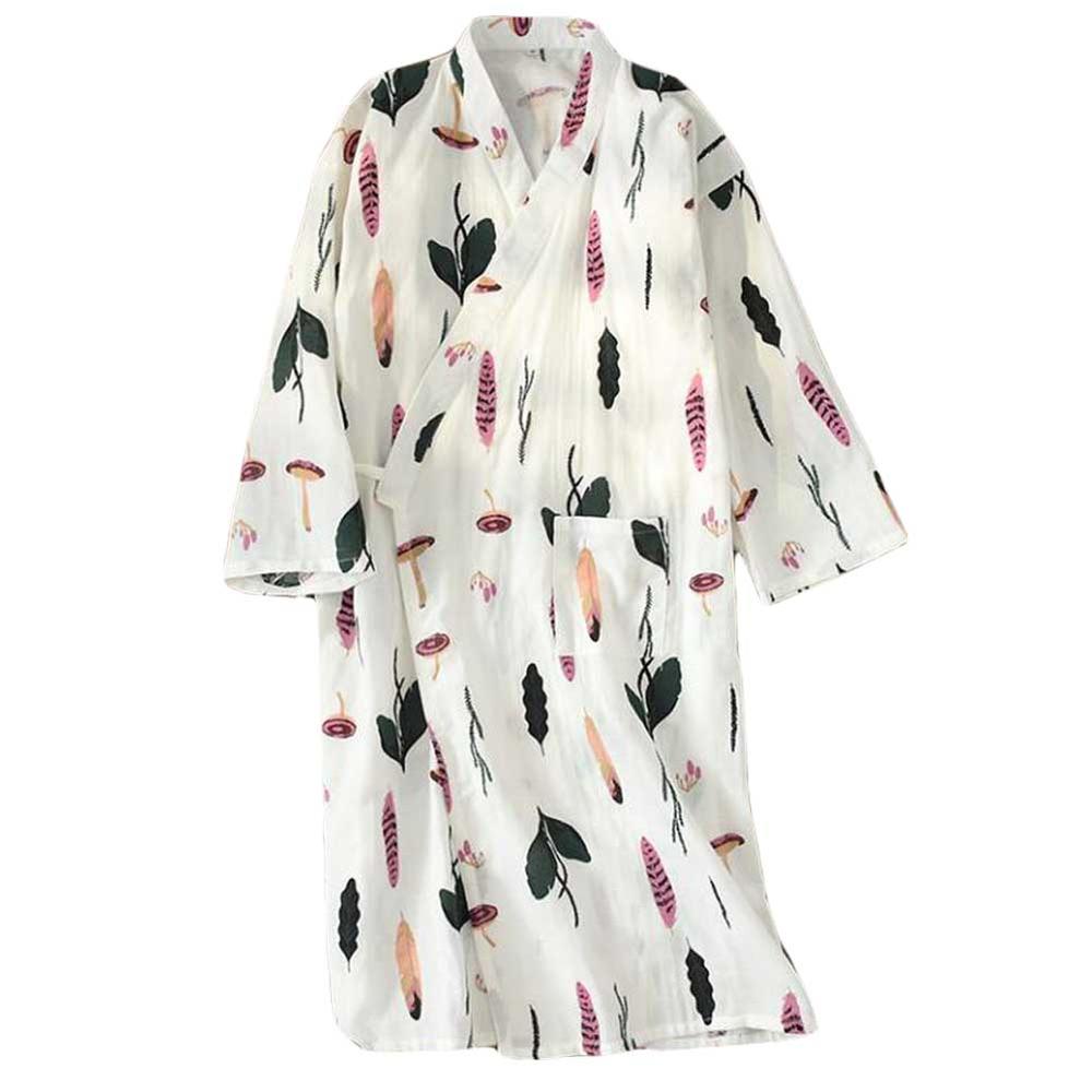 Panda Superstore Women's Cotton Floral Kimono Robe Soft Breathable Yukata for Bride and Bridesmai