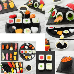 East Majik 12 Pcs Artificial Food Sushi Fake Food Model Decoration