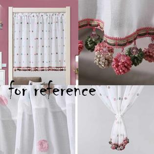 Panda Superstore Semi Sheer Short Kitchen Curtain Pendant Half