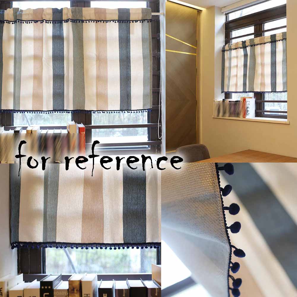 Panda Super Blue Stripe Cafe Kitchen Curtains Half Window Curtain Decorative Door Panda Super Blue Stripe Cafe