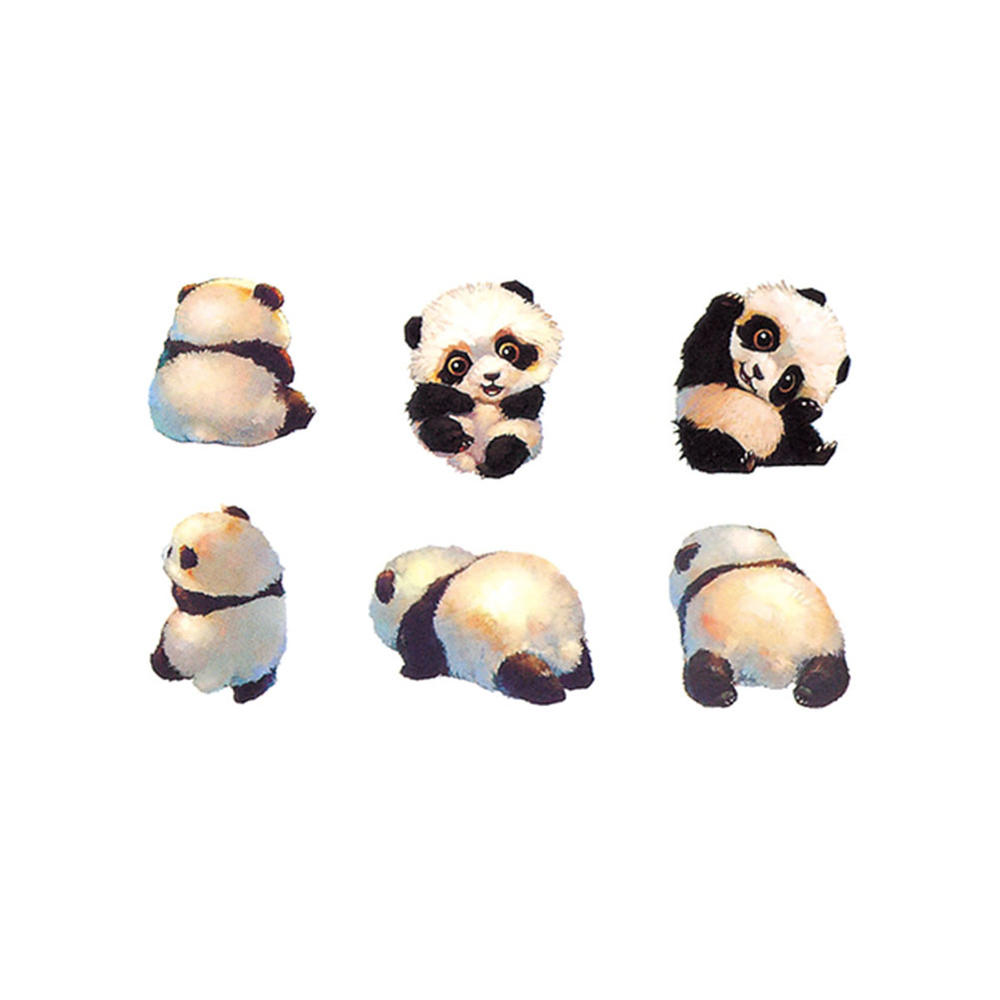Panda Superstore 3 Sheets Small Super Cute Panda Baby Temporary Tattoo Stickers Body Art Fake Tat
