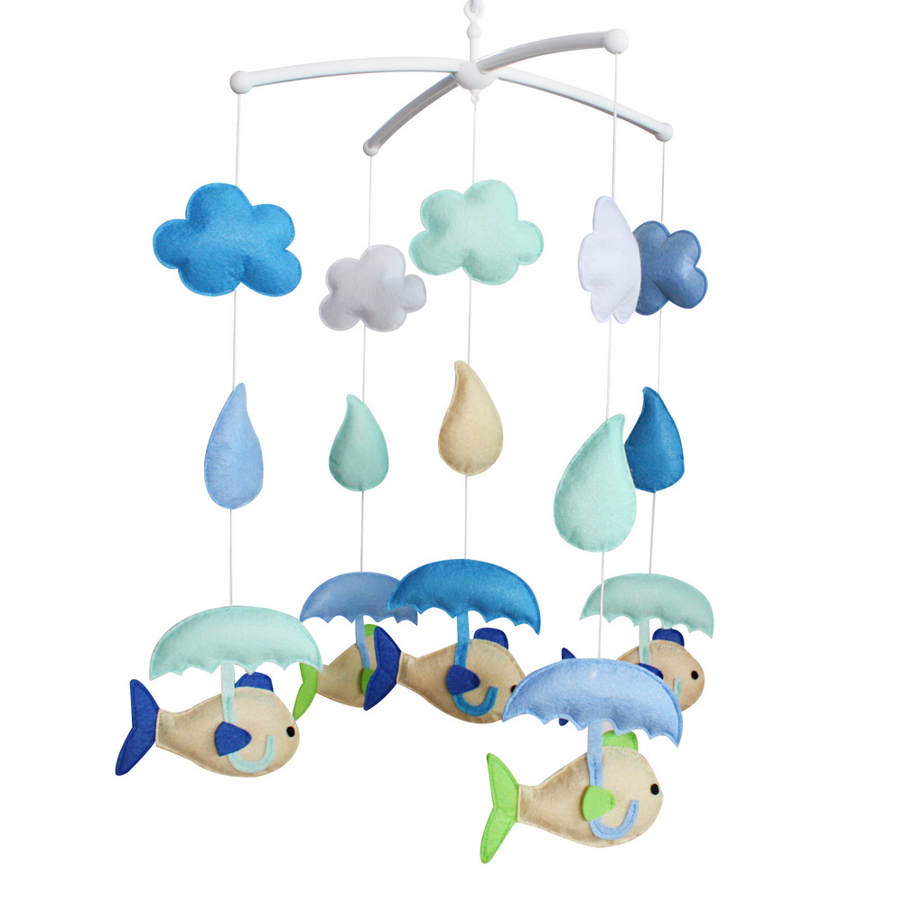 East Majik Sea Fish Baby Crib Bell Handmade Musical Mobile Baby Gift