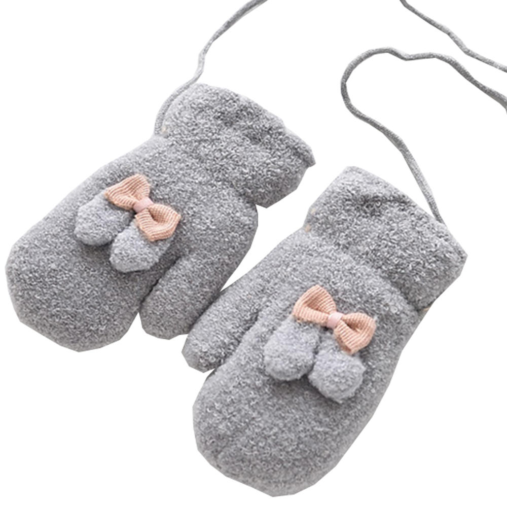 WuKong Paradise Kids Plush Gloves Toddler Plush Gloves Winter Knit Mitten Gloves with Hanging String #74