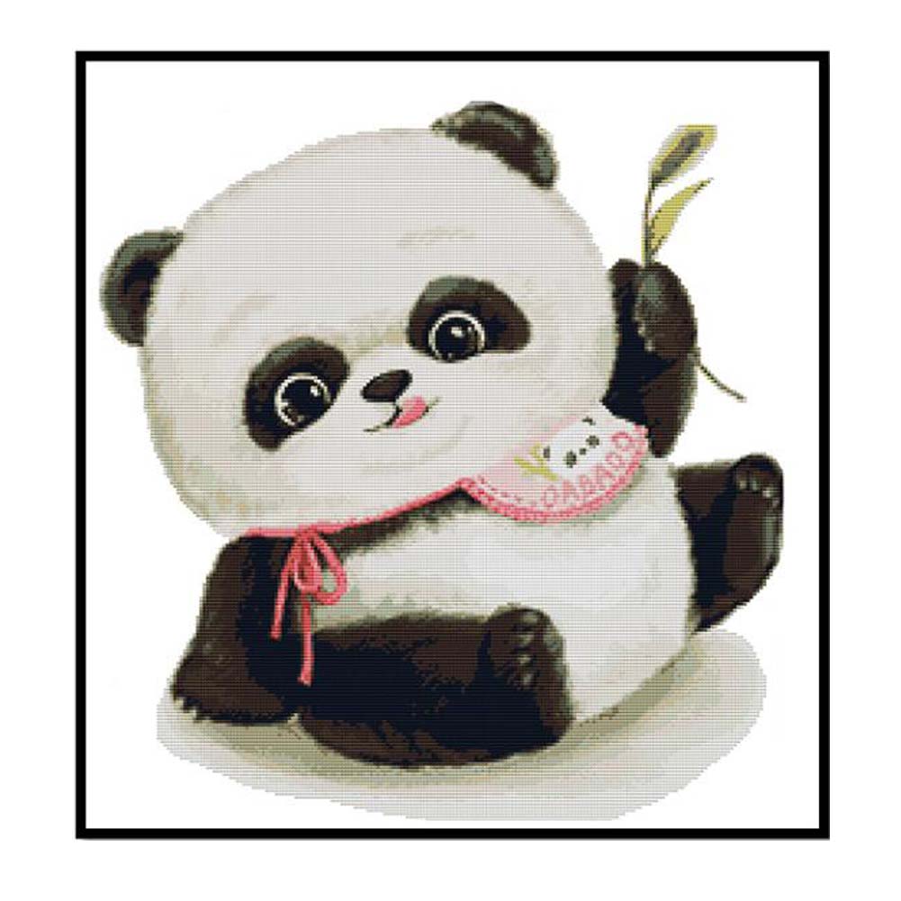 Panda Superstore 11CT Cross Stitch Cute Baby Panda DIY Embroidery Gift Needlecrafts Decor for Kid