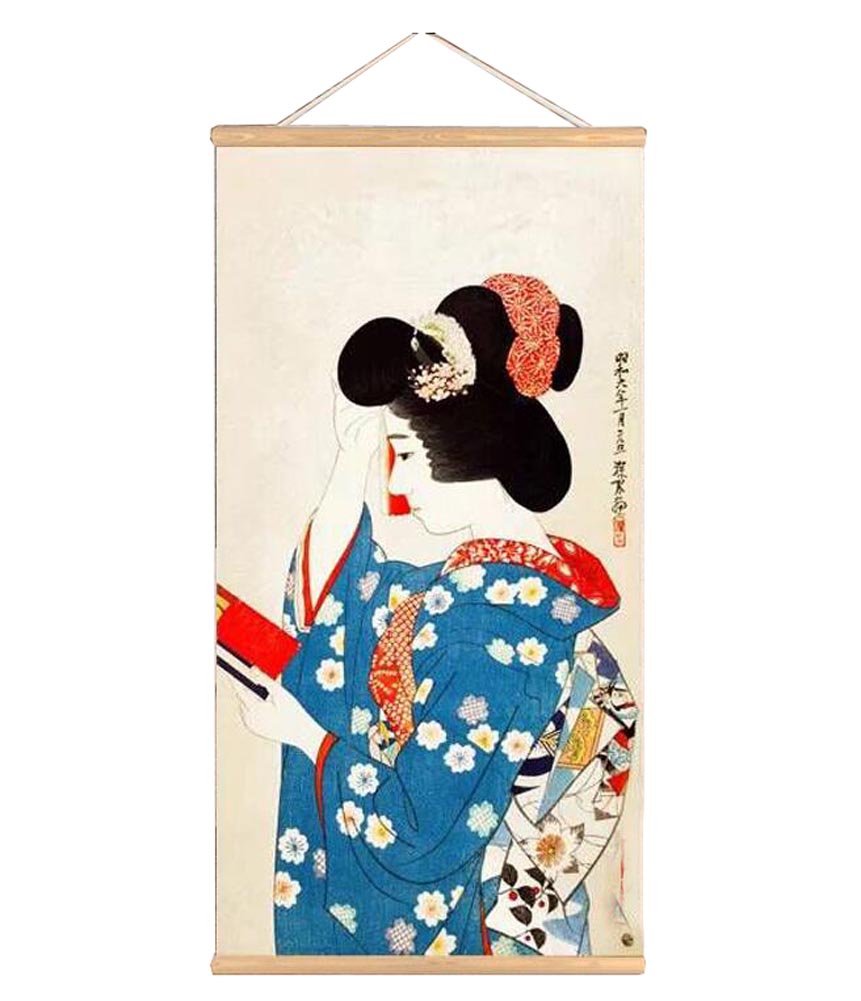 Blancho Bedding St Hom3735081 Irene07355 Hanging Poster With Wood Frames Japanese Wall Art Hanging Decoration 03