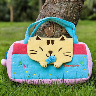Blancho Bedding Sweet Cat Embroidered Applique Kids Mini Handbag Cosmetic Bag Travel Wallet 7 8 5 5 1 4