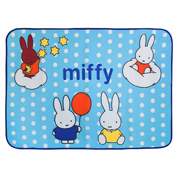 Blancho Bedding [Miffy - Blue] Coral Fleece Baby Throw Blanket (28.7 by 39.4 inches)