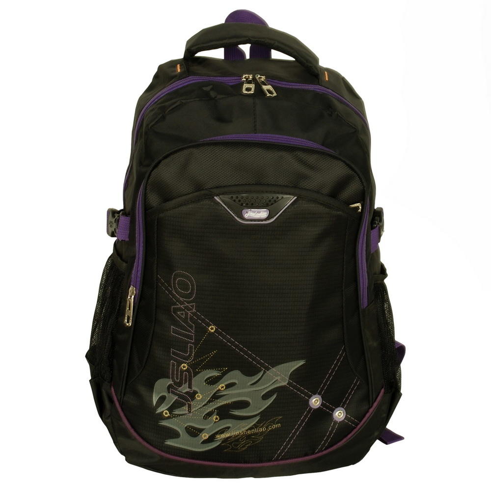 Blancho Bedding Blancho [Purple Zipper] Chic Multiurpose Backpack / School Bag / Dayback / Outdoor Backpack - Black