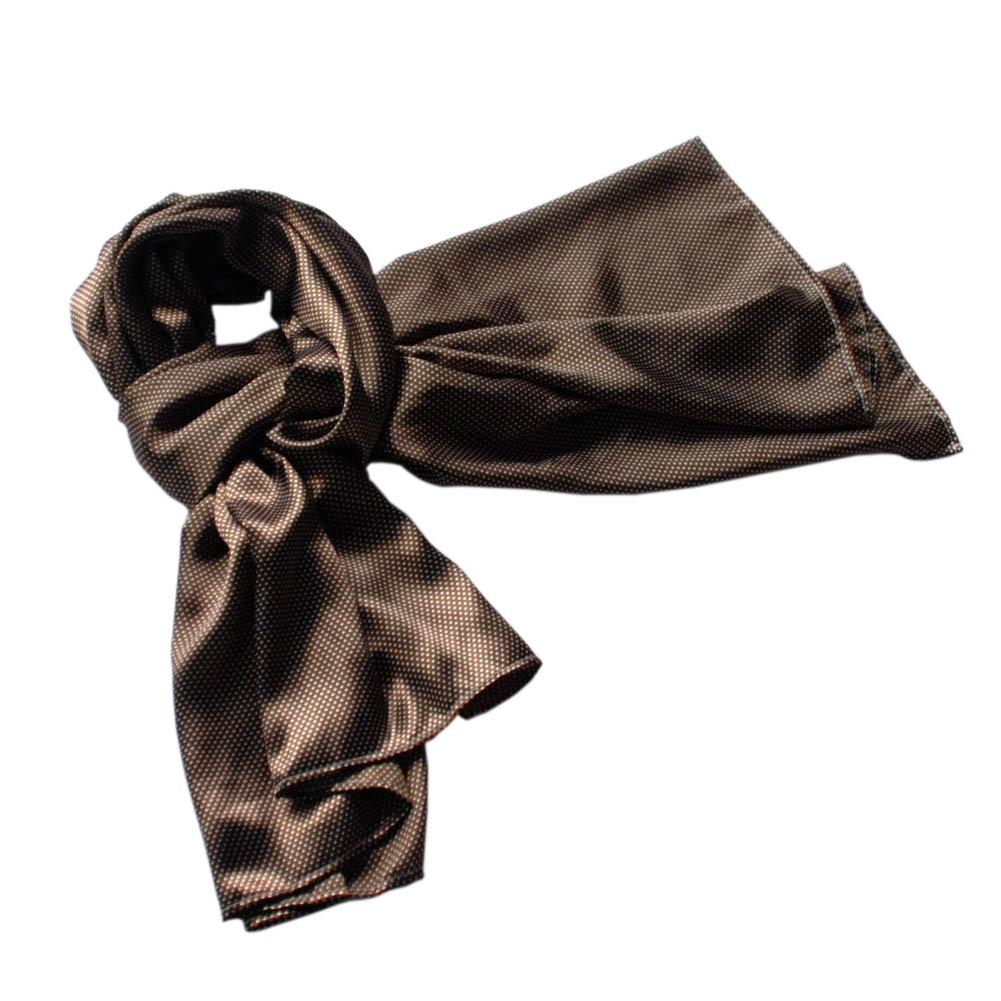 Blancho Brando Brown Small Cute Dot Design Campus Style Silk Scarf/Wrap/Shawl(Small)