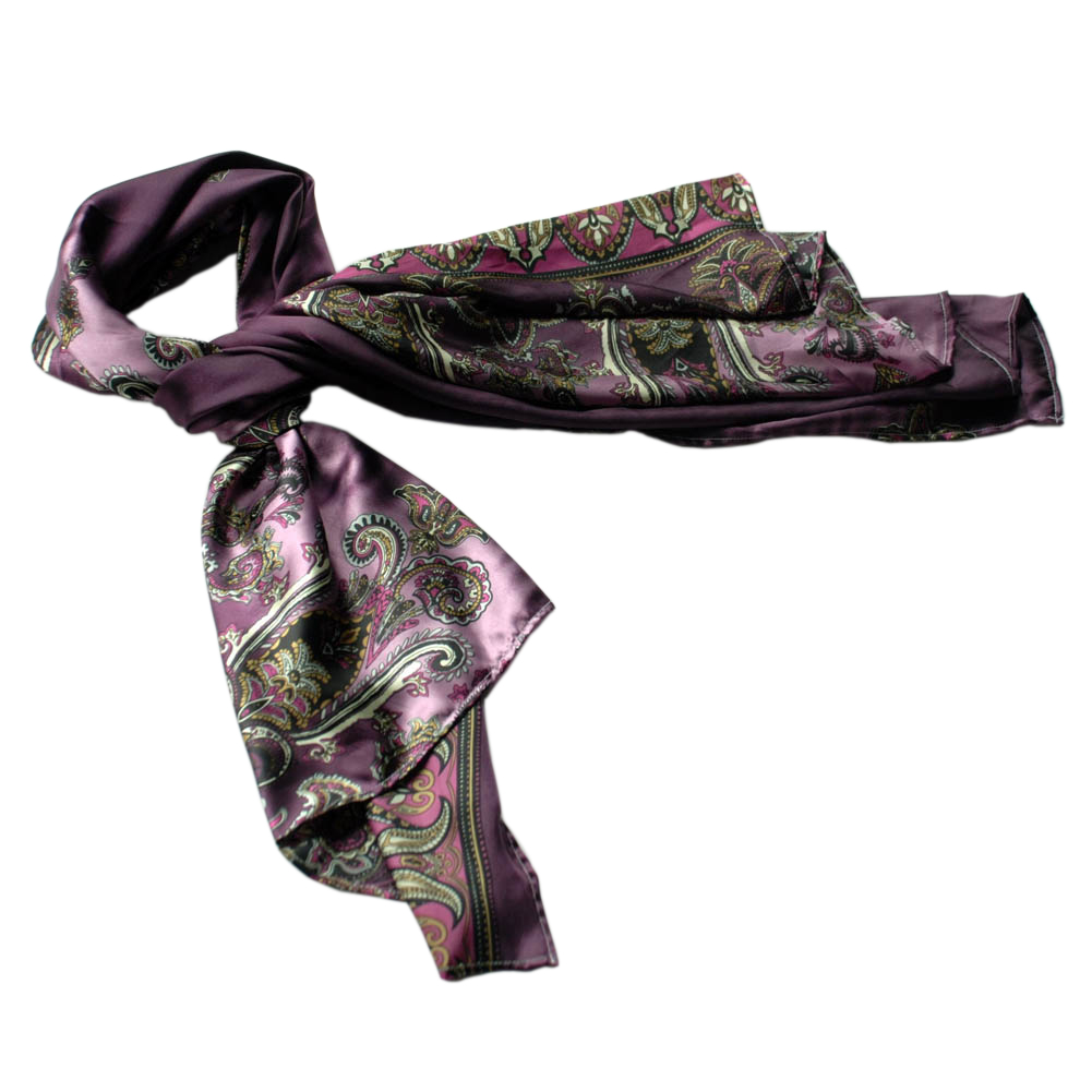 Blancho Brando Purple Paisley Patterns Revitalized Style Soft Silk Scarf/Wrap/Shawl(Small)