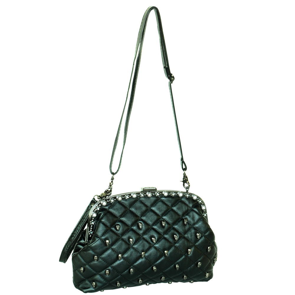 Blancho Bedding [Broken Dreams] Stylish Blackan adjustable and removal strap Leatherette Bag Handbag Purse