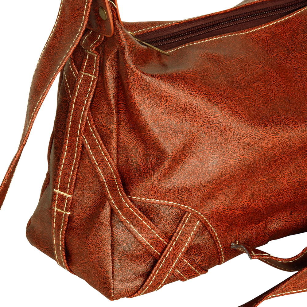 Blancho Bedding [Free Dance] Stylish Coffee Double Handle Leatherette Bag Handbag Purse