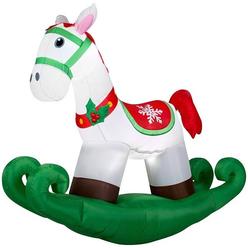 Gemmy 6 Ft LED Rocking Horse Airblown Inflatable Home Accents Holiday