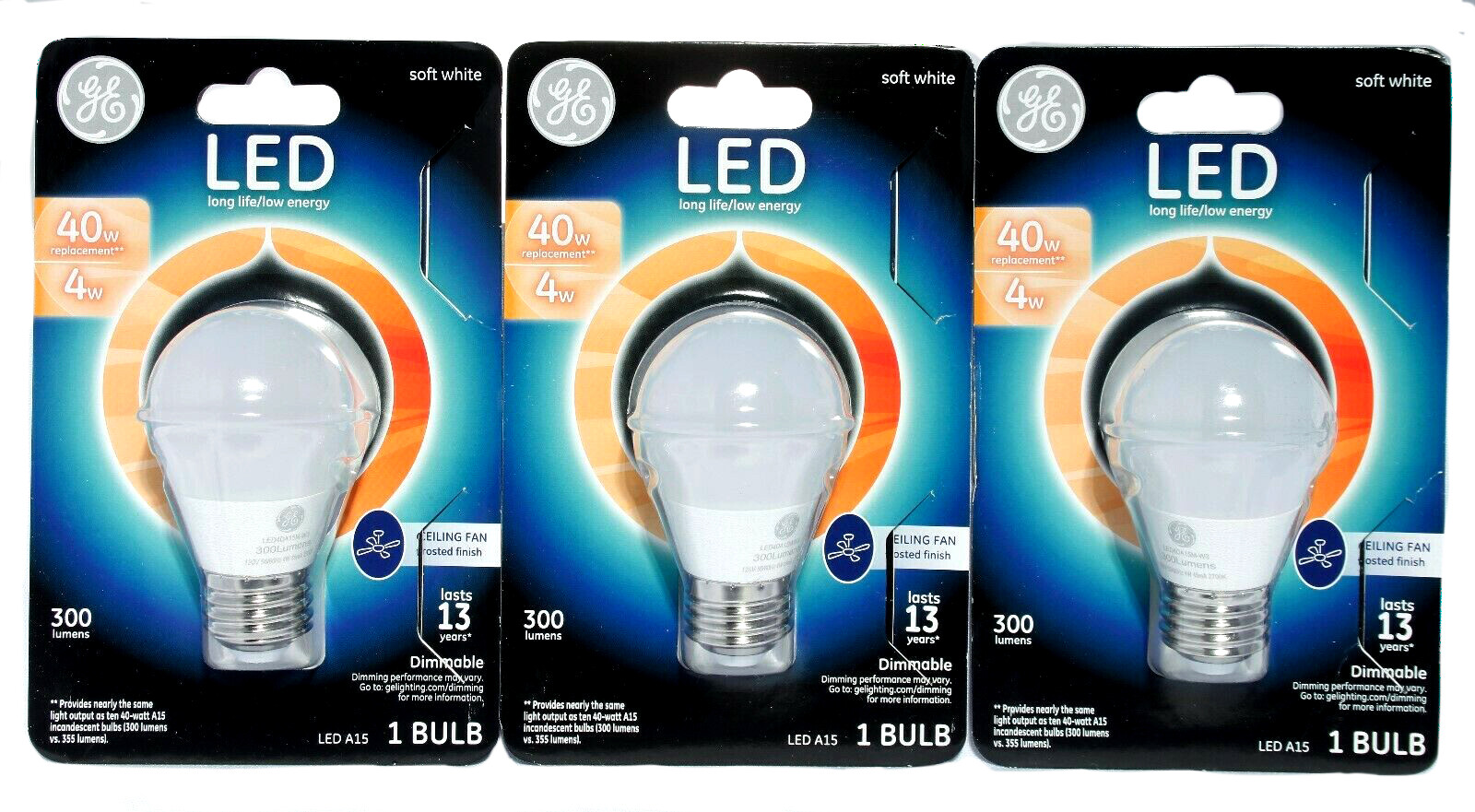 Ge Led A15 Ceiling Fan Light Bulbs Frosted 4w Soft White Dimmable Ge Led A15 Ceiling Fan Light Bulbs