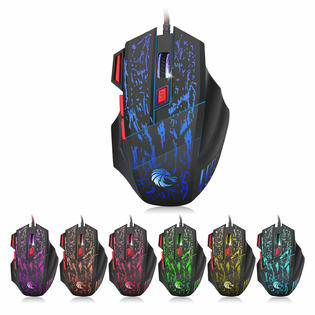 Nsi Toys Rainbow Backlight Wired Mechanical Gaming Keyboard And 7color Led Mouse Mice Set