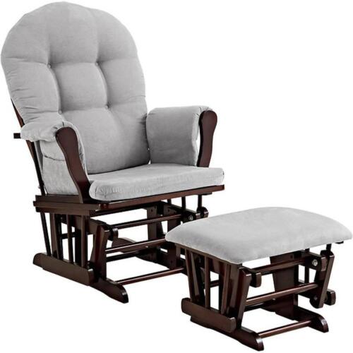 Angelline Glider Chair Ottoman Set Microfiber Nursery Rocking Angelline Glider Chair Ottoman Set Microfiber Nursery Rocking Furniture Baby Rocker Gray