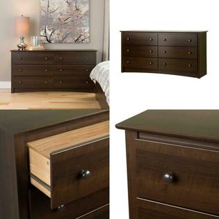 Prepac 6 Drawer Dresser Espresso Bedroom Organizer Chest