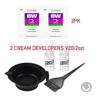 Clairol 2lot Clairol Bw2 Powder Hair Bleach Lightener 1oz Developer v 2oz Bowl Brush