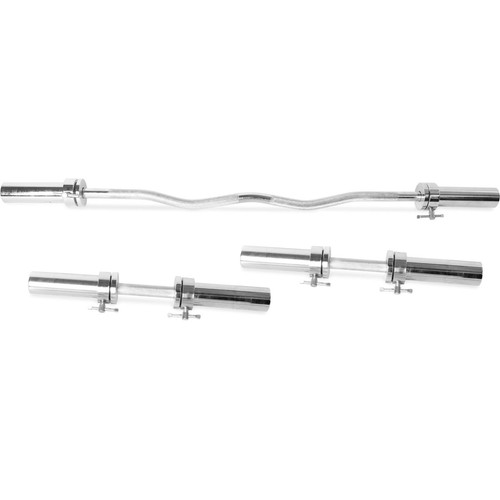 Cap Barbell 36pc Definity Workout Bar Set Cap Barbell Olympic Curl Bar Dumbbell Handle Combo Workout And Exercise Set