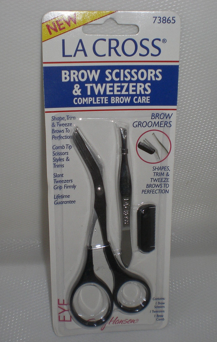 La Cross Sally Hansen Brow Scissors Tweezers Comb Shape Trim