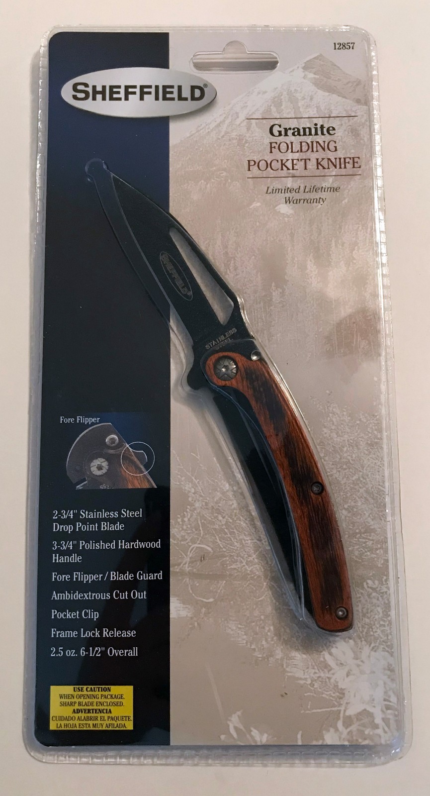 New Sheffield 12857 Granite Folding Pocket Knife 2 3 4 Stainless