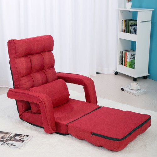 Jaxpety Adjustable Fabric Folding Chaise Lounge Sofa Chair Floor Jaxpety Adjustable Fabric Folding