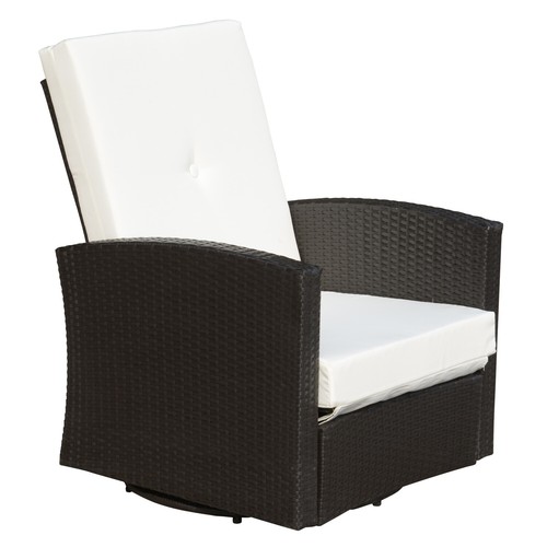 Wicker Glider Rocker Chair Outsunny Rattan Wicker Reclining Sofa Glider Swivel Chair Cushioned Outdoor W Footrest