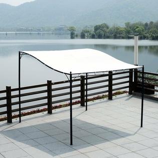 Us84c 0380143 Outsunny 10 X 10 Steel Framed Outdoor Pergola Patio Canopy Gazebo Cream White
