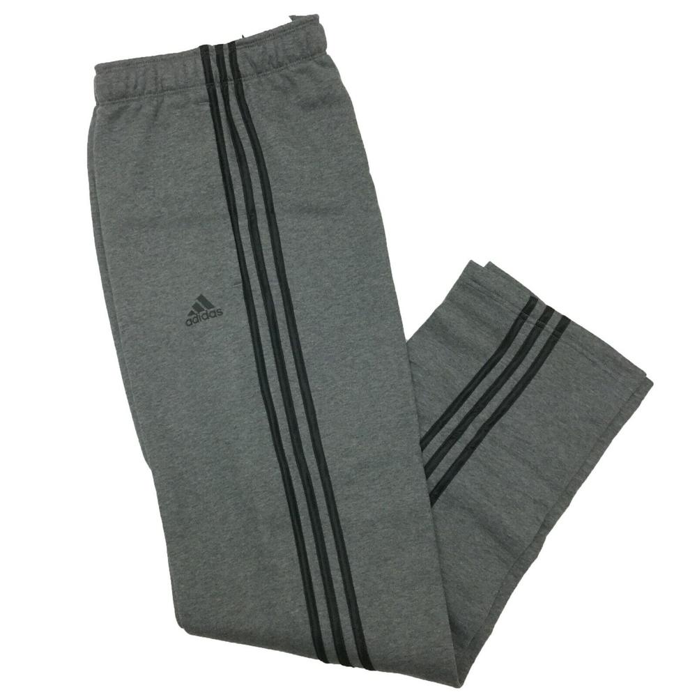 Adidas Mens Essential Cotton 3 Stripe Full Zip Hoodie Pants Track Separates