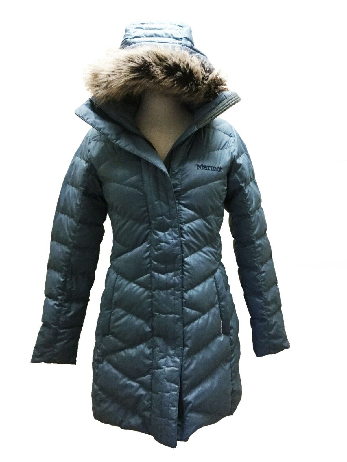 Marmot Womens Faux Fur Hooded Long Down Varma Parka Jacket Coat, 1229212