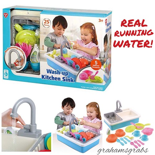 Playgo Toys Playgo Wash Up Kitchen Sink With Real Running